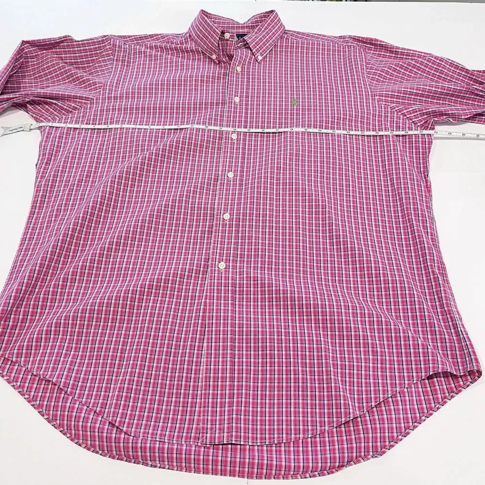 Polo‎ Ralph Lauren Pink Plaid Check Cotton Poplin Button Down Shirt Size XL